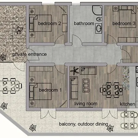 Modern 3br In With Balcony Or Terrace, Free Parking & Ac *